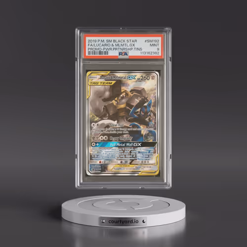 2019 Pokémon SM Black Star Promo #SM192 Lucario & Melmetal GX - Holo Full Art Power Partnership Tins
