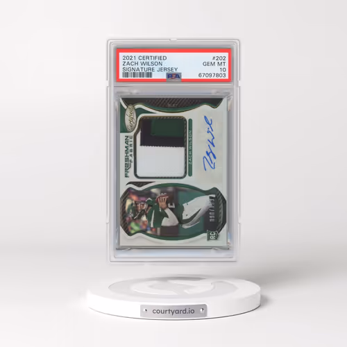 2021 Panini Certified #202 Zach Wilson - Signature Jersey (PSA 10 GEM MINT)