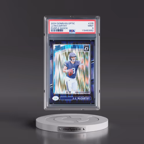 2024 Panini Donruss Optic #235 JJ McCarthy - Purple Shock (PSA 9 MINT)