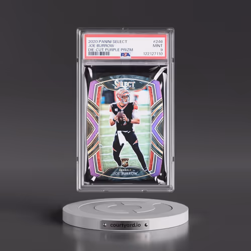 2020 Panini Select #246 Joe Burrow - Die-Cut Purple Prizm (PSA 9 MINT)