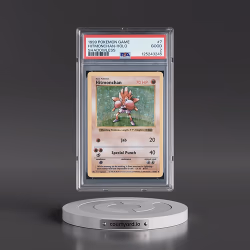 1999 Pokémon Game #7 Hitmonchan - Holo Shadowless (PSA 2 GOOD)