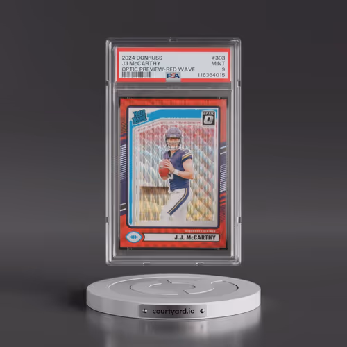 2024 Panini Donruss #303 JJ McCarthy - Optic Preview-Red Wave (PSA 9 MINT)