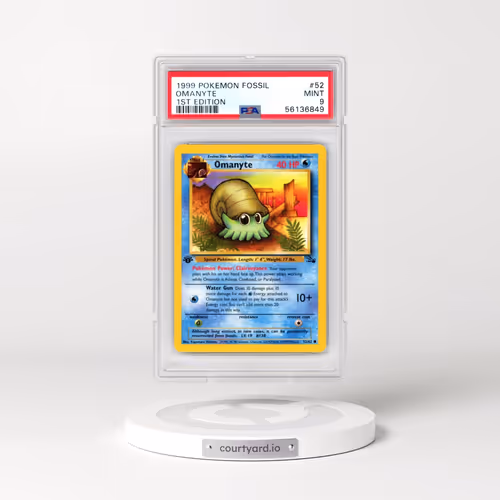 1999 Pokémon Fossil #52 Omanyte - 1st Edition (PSA 9 MINT)