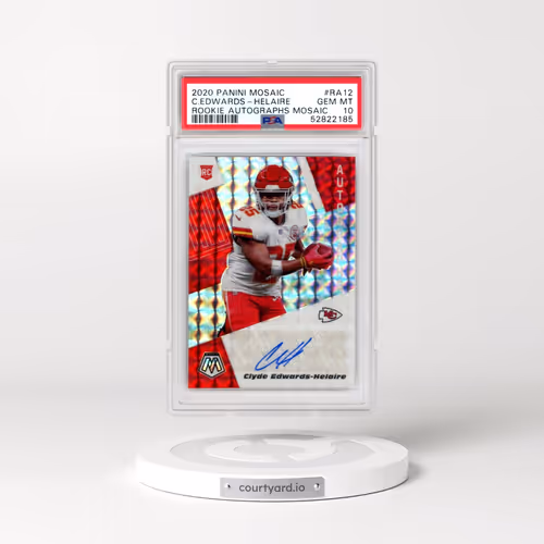 2020 Panini Mosaic Rookie Autographs Mosaic #RA12 Clyde Edwards-Helaire (PSA 10 GEM MINT)