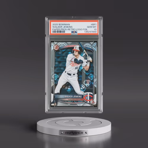 2025 Bowman Paper Prospects #BP1 Walker Jenkins - Bowman Retro Logo Foil Pattern (PSA 10 GEM MINT)