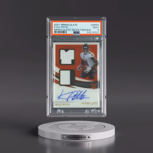 2021 Panini Immaculate Collection Immaculate Signature Patches Rookie #ISPKP Kyle Pitts (PSA 9 MINT)