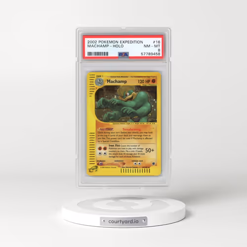 2002 Pokémon Expedition #16 Machamp - Holo (PSA 8 NM-MT)