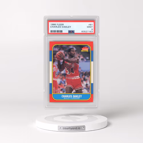 1986 Fleer #81 Charles Oakley (PSA 9 MINT)