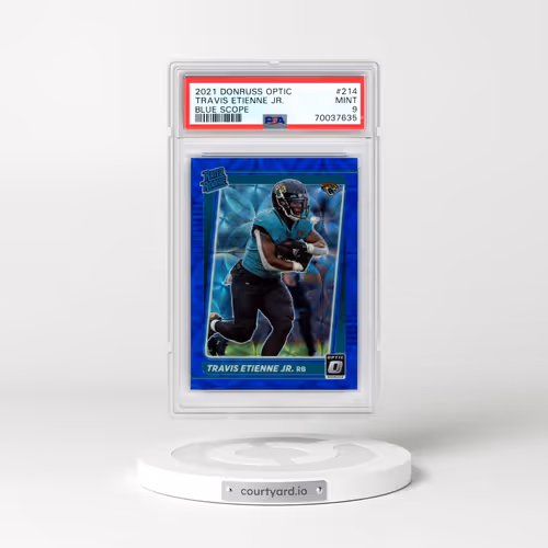 2021 Panini Donruss Optic #214 Travis Etienne Jr. - Blue Scope (PSA 9 MINT)