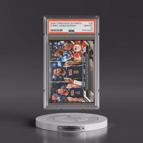 2024 Topps Now Olympic Games #26 Kevin Durant/LeBron James/Steph Curry (PSA 10 GEM MINT)