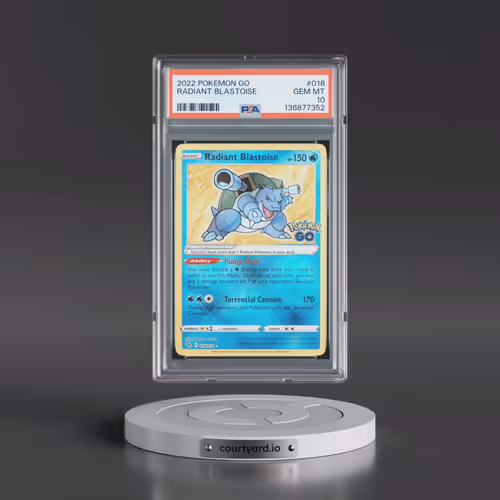 2022 Pokémon Go #018 Radiant Blastoise - Holo (PSA 10 GEM MINT)