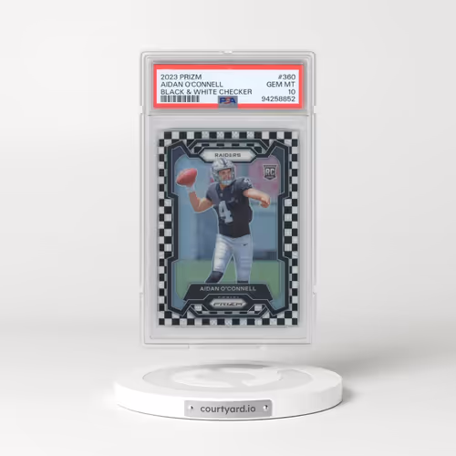 2023 Panini Prizm #360 Aidan O'Connell - Black & White Checker (PSA 10 GEM MINT)