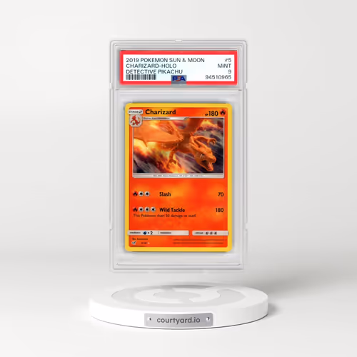 2019 Pokémon Sun & Moon Detective Pikachu #5 Charizard - Holo (PSA 9 MINT)