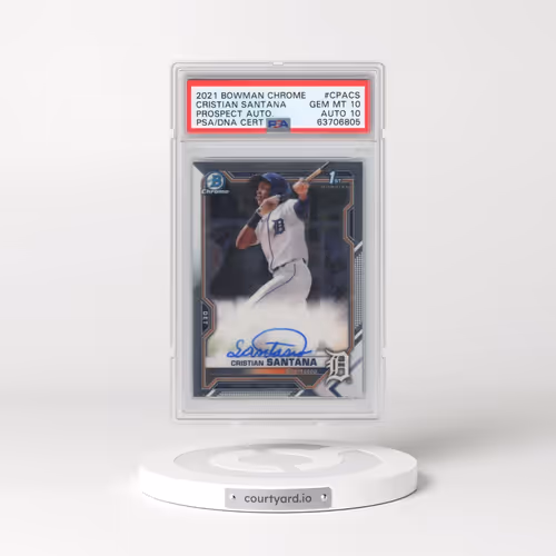2021 Bowman Chrome Prospect Autographs #CPACS Cristian Santana (PSA 10 GEM MINT)