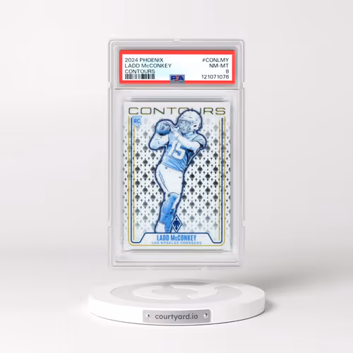 2024 Panini Phoenix Contours #CONLMY Ladd McConkey (PSA 8 NM-MT)