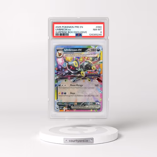 2025 Pokémon Pre EN-Prismatic Evolutions #060 Umbreon EX - Holo Surprise Box Exclusive (PSA 8 NM-MT)