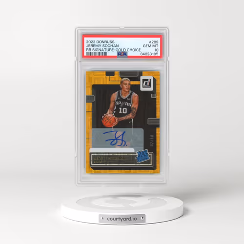 2022 Panini Donruss #209 Jeremy Sochan - Rated Rookie Signature-Gold Choice (PSA 10 GEM MINT)