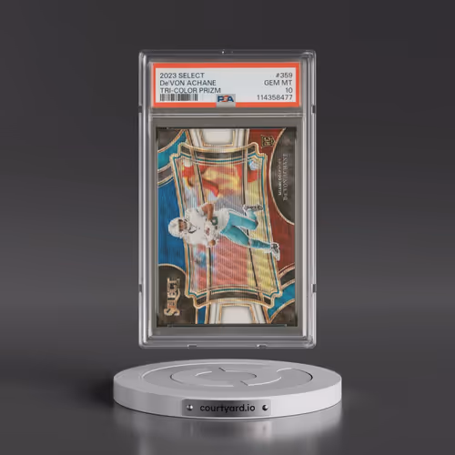 2023 Panini Select #359 DE'Von Achane - Tri-Color Prizm (PSA 10 GEM MINT)