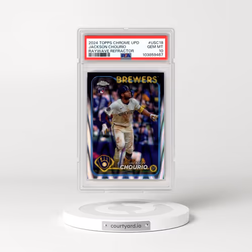 2024 Topps Chrome Update #USC18 Jackson Chourio - Raywave Refractor (PSA 10 GEM MINT)