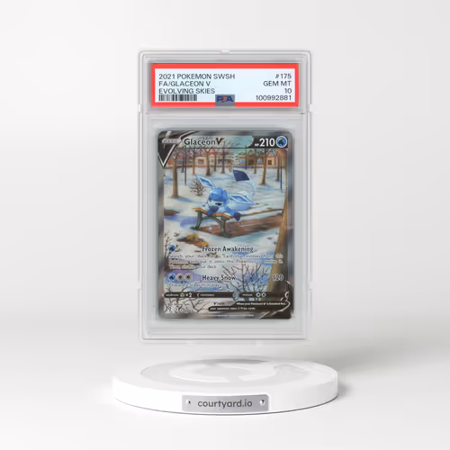 2021 Pokémon Sword & Shield Evolving Skies #175 Glaceon V - Holo Full Art (PSA 10 GEM MINT)
