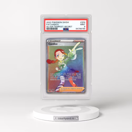 2022 Pokémon Sword & Shield Silver Tempest #204 Candice - Full Art Secret (PSA 9 MINT)