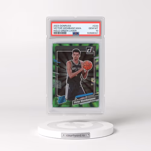 2023 Panini Donruss #220 Victor Wembanyama - Holo Green Laser (PSA 10 GEM MINT)
