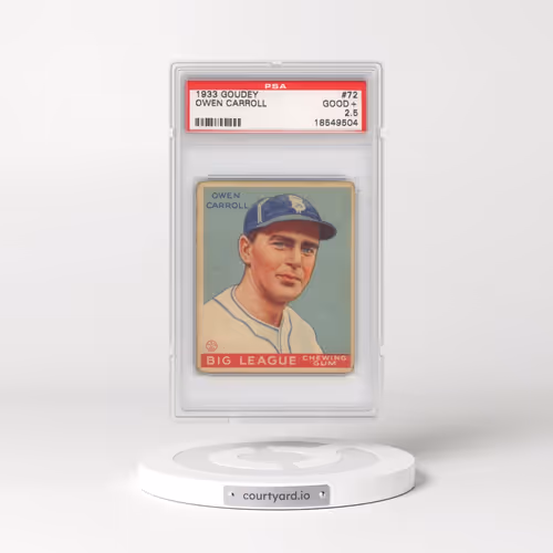 1933 Goudey #72 Owen Carroll (PSA 2.5 GOOD+)