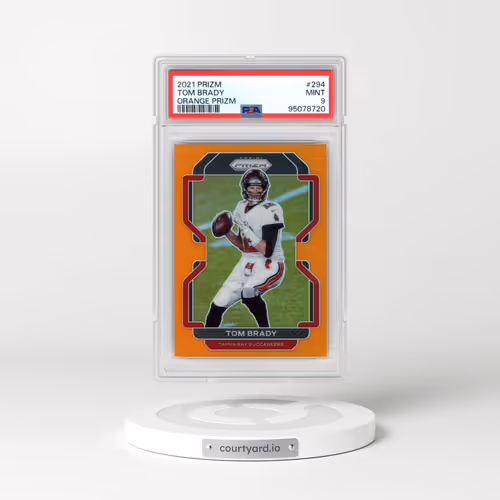2021 Panini Prizm #294 Tom Brady - Orange Prizm (PSA 9 MINT)