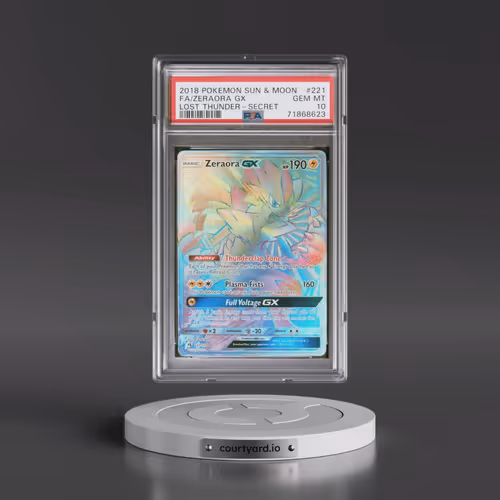 2018 Pokémon Sun & Moon Lost Thunder #221 Zeraora GX - Holo Full Art Secret (PSA 10 GEM MINT)