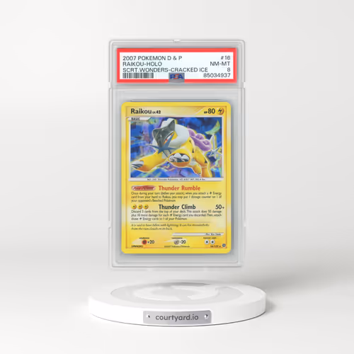 2007 Pokémon Diamond & Pearl Secret Wonders #16 Raikou - Holo Cracked Ice (PSA 8 NM-MT)
