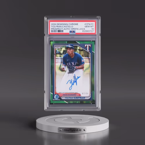 2024 Bowman Chrome Prospect Autographs #CPAYC Yolfran Castillo - Green Lava (PSA 10 GEM MINT)