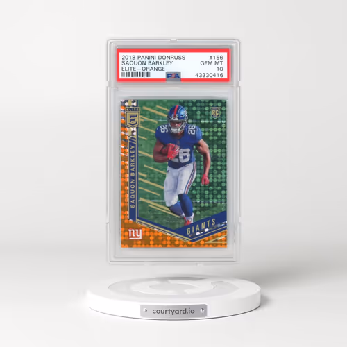 2018 Panini Donruss Elite #156 Saquon Barkley - Orange (PSA 10 GEM MINT)