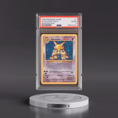 1999 Pokémon Game #1 Alakazam - Holo Shadowless (PSA 2 GOOD)