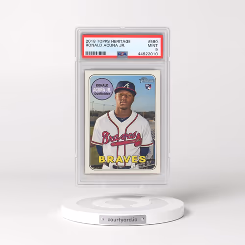 2018 Topps Heritage #580 Ronald Acuna Jr. (PSA 9 MINT)
