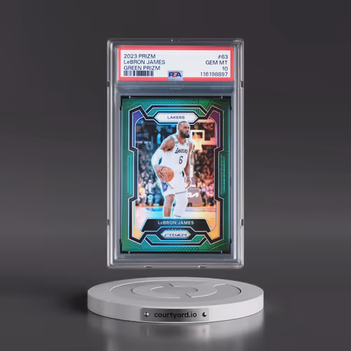 2023 Panini Prizm #63 LeBron James - Green Prizm (PSA 10 GEM MINT)
