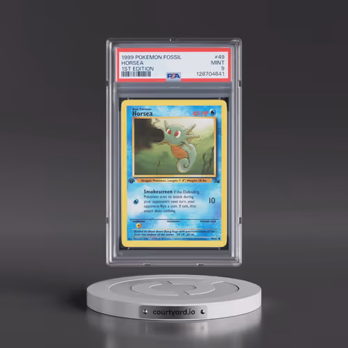 1999 Pokémon Fossil #49 Horsea - 1st Edition (PSA 9 MINT)