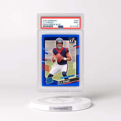 2023 Panini Donruss #339 CJ Stroud - Press Proof Blue (PSA 9 MINT)