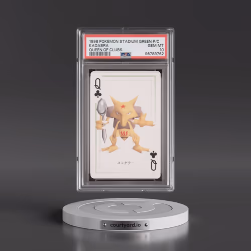 1998 Pokémon Stadium Green Version Playing Cards Kadabra - Queen of Clubs (PSA 10 GEM MINT)