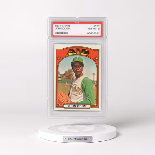 1972 Topps #557 John Odom (PSA 8 NM-MT)