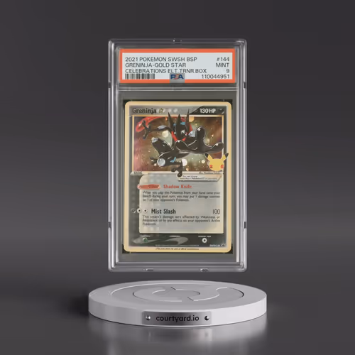 2021 Pokémon Swsh Black Star Promo #144 Greninja-Gold Star - Celebrations Elite Trainer Box (PSA 9 M