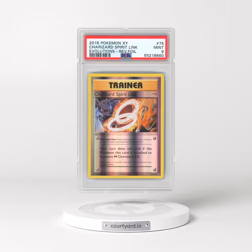 2016 Pokémon XY Evolutions #75 Charizard Spirit Link - Reverse Foil (PSA 9 MINT)