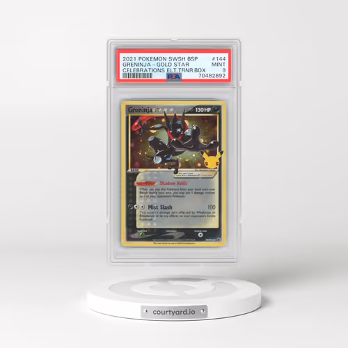 2021 Pokémon Swsh Black Star Promo #144 Greninja-Gold Star - Celebrations Elite Trainer Box (PSA 9 M
