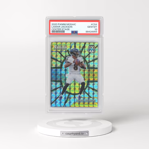 2020 Panini Mosaic Center Stage #CS4 Lamar Jackson (PSA 10 GEM MINT)