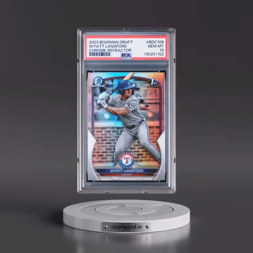 2023 Bowman Draft #BDC106 Wyatt Langford - Chrome-Refractor (PSA 10 GEM MINT)
