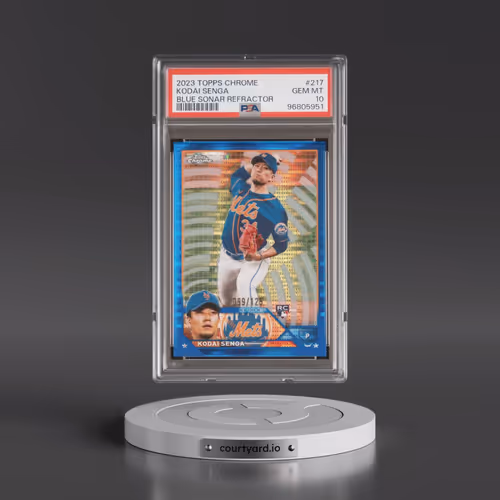 2023 Topps Chrome #217 Kodai Senga - Blue Sonar Refractor (PSA 10 GEM MINT)