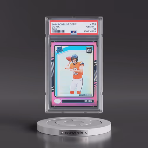 2024 Panini Donruss Optic #209 Bo Nix - Pink (PSA 10 GEM MINT)
