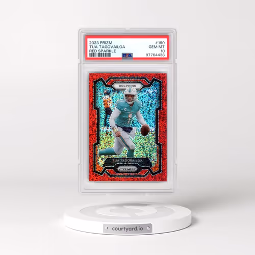 2023 Panini Prizm #190 Tua Tagovailoa - Red Sparkle (PSA 10 GEM MINT)