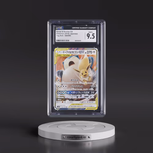 2018 Pokémon Sun & Moon Tag Bolt #066 Eevee & Snorlax GX - Holo (CGC 9.5 MINT+)