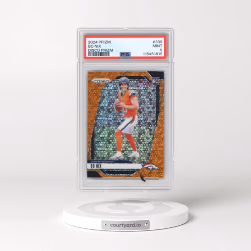 2024 Panini Prizm #309 Bo Nix - Disco Prizm (PSA 9 MINT)