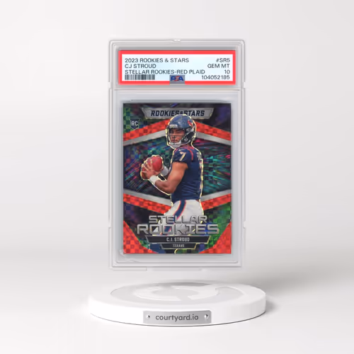 2023 Panini Rookies & Stars Stellar Rookies #SR5 CJ Stroud - Red Plaid (PSA 10 GEM MINT)